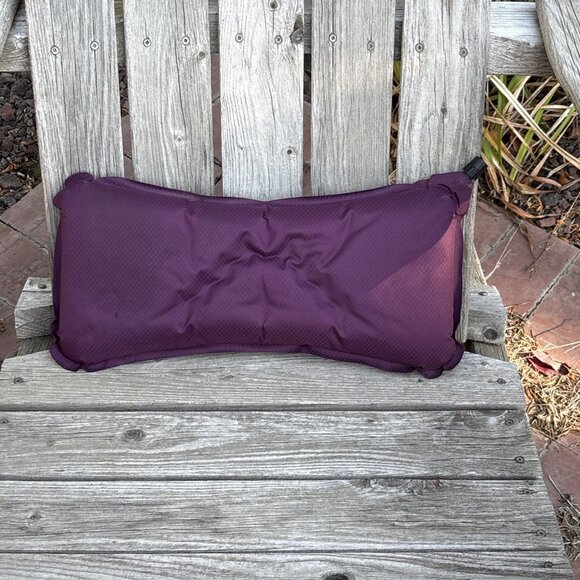 Thermarest Self Inflating Back Lumbar Pillow Camping Travel Packable Wine 16x8 - Picture 3 of 6